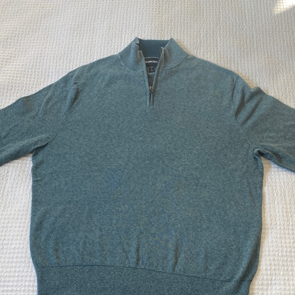 Bonobos Men's Teal Zip-Up Sweater